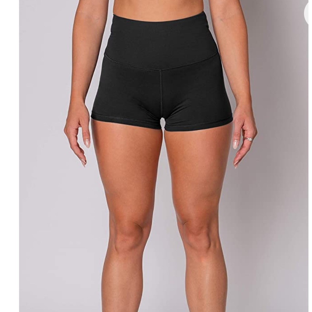 New High Waist Athletic Workout Yoga Gym Shorts, S - Picture 6 of 7